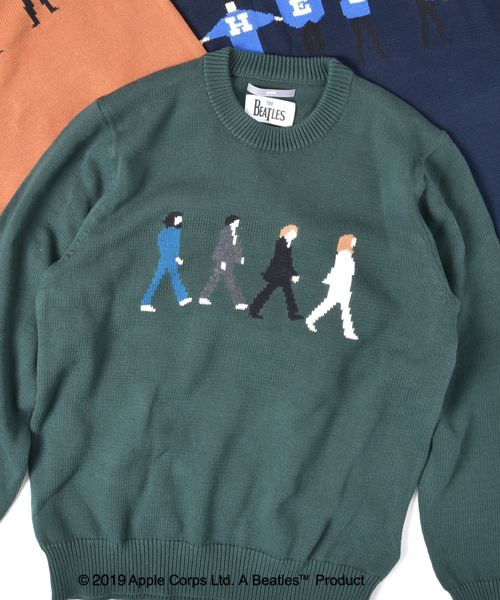 The Beatles(ザビートルズ)の「SU: BEATLES コットン クルーネック ニット ■(ニット/セーター・メンズ・チャコールグレー/グレー系その他/グリーン/グリーン系その他/ネイビー/ブルー系その他/ブルー/キャメル・S/M/L/XL)」の3枚目の写真