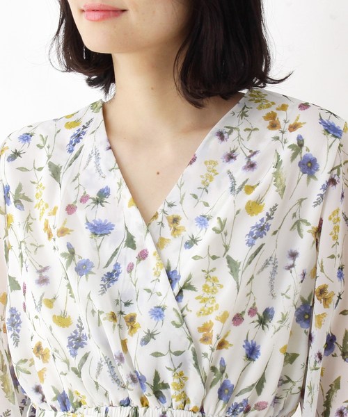 ☆【I AM MARI】☆ベイズリー花柄 カシュクール ワンピー.ス☆ I AM MARI】ベイズリー花柄 カシュクール リボン ワンピース