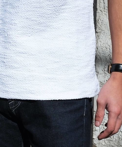 GOSTAR DE FUGA（ゴスタール ジフーガ）の「ランダムツイスト半袖VネックTシャツ/カットソー（Tシャツ/カットソー・メンズ・ホワイト/ブラック/ミックスグレー・M/L）」の16枚目の写真