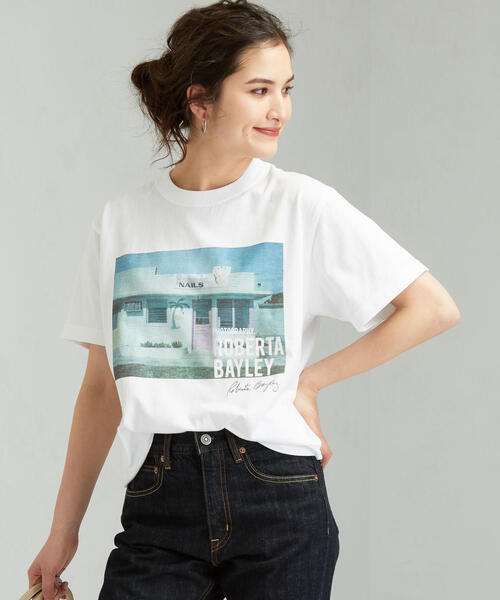 green label relaxing（グリーンレーベルリラクシング）の「SC ROBERTA BAYLEY ショートスリーブ Tシャツ（Tシャツ/カットソー・レディース・ホワイト/その他1/ブラック/その他2/ベージュ・FREE）」の13枚目の写真