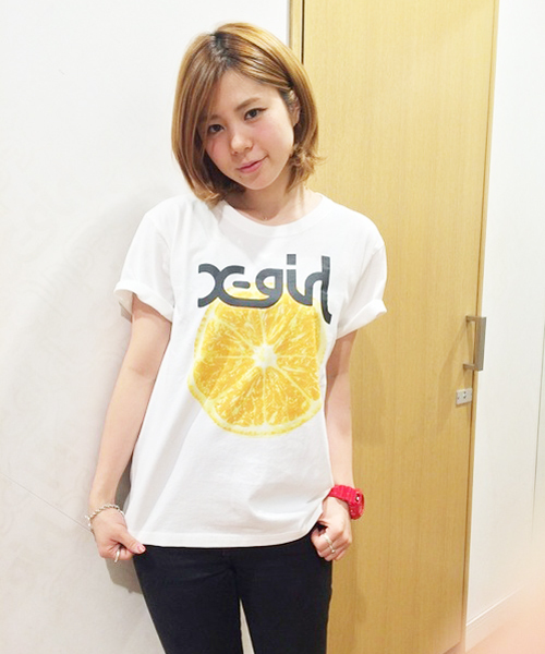 X-girl（エックスガール）の「VACATION S/S BIG TEE（Tシャツ/カットソー・レディース・ホワイト/ブラック/ピンク/ライトブルー・ONE SIZE）」の2枚目の写真