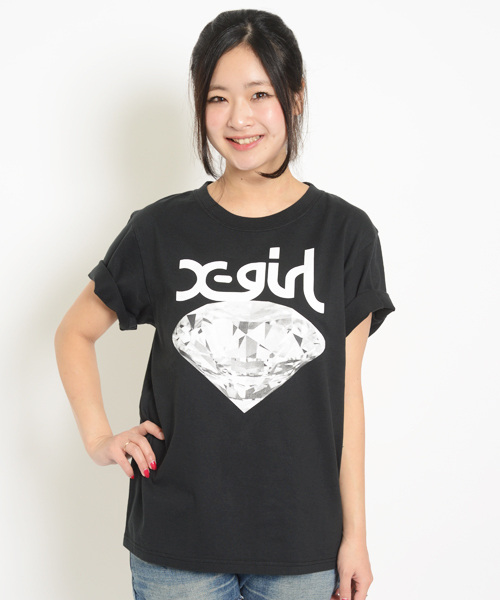 X-girl（エックスガール）の「VACATION S/S BIG TEE（Tシャツ/カットソー・レディース・ホワイト/ブラック/ピンク/ライトブルー・ONE SIZE）」の3枚目の写真