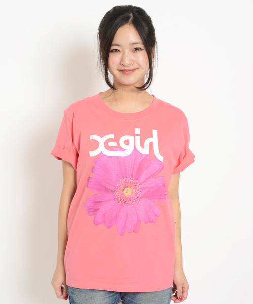 X-girl（エックスガール）の「VACATION S/S BIG TEE（Tシャツ/カットソー・レディース・ホワイト/ブラック/ピンク/ライトブルー・ONE SIZE）」の14枚目の写真