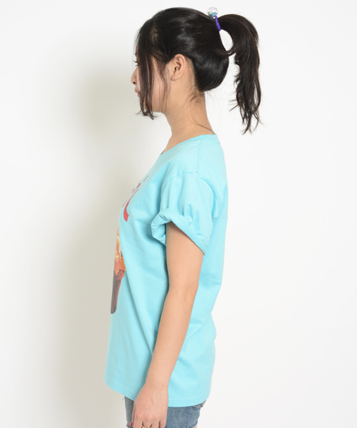 X-girl（エックスガール）の「VACATION S/S BIG TEE（Tシャツ/カットソー・レディース・ホワイト/ブラック/ピンク/ライトブルー・ONE SIZE）」の7枚目の写真