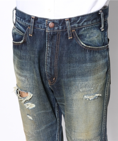 UNUSED × BEAMS 別注 ダメージ 606 デニム ジーンズ サイズ2 UNUSED × BEAMS 別注 ダメージ 606 デニム ジーンズ サイズ2