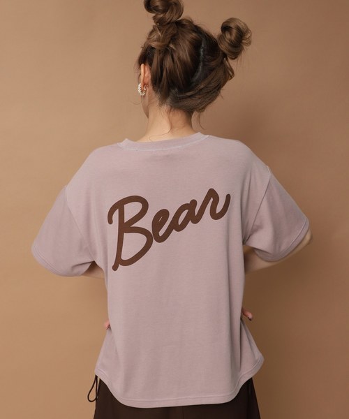 one after another NICE CLAUP（ワンアフターアナザーナイスクラップ）の「くまTシャツ（Tシャツ/カットソー・レディース・ブラウン/ベージュ・FREE）」の4枚目の写真