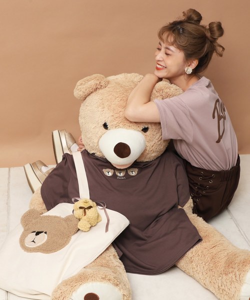 one after another NICE CLAUP（ワンアフターアナザーナイスクラップ）の「くまTシャツ（Tシャツ/カットソー・レディース・ブラウン/ベージュ・FREE）」の8枚目の写真