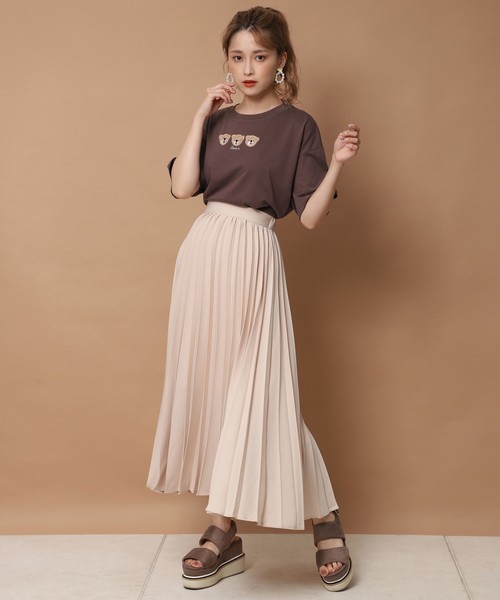 one after another NICE CLAUP（ワンアフターアナザーナイスクラップ）の「くまTシャツ（Tシャツ/カットソー・レディース・ブラウン/ベージュ・FREE）」の12枚目の写真