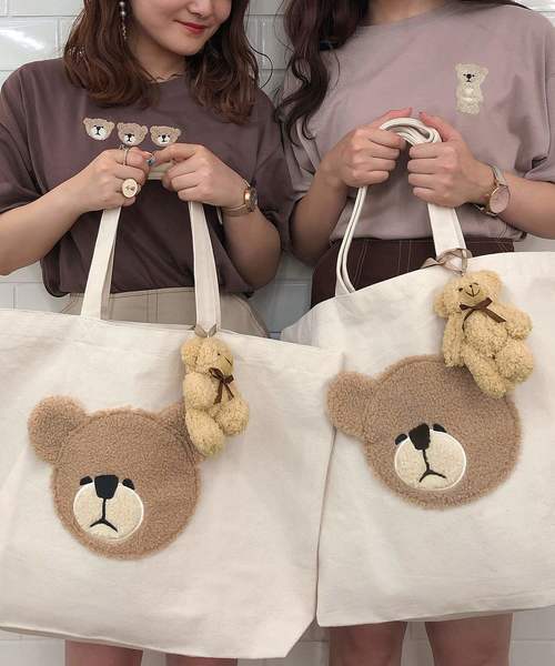 one after another NICE CLAUP（ワンアフターアナザーナイスクラップ）の「くまTシャツ（Tシャツ/カットソー・レディース・ブラウン/ベージュ・FREE）」の14枚目の写真