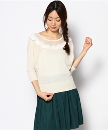 mystic | クロッシュレース襟プルオーバー(ニット/セーター)