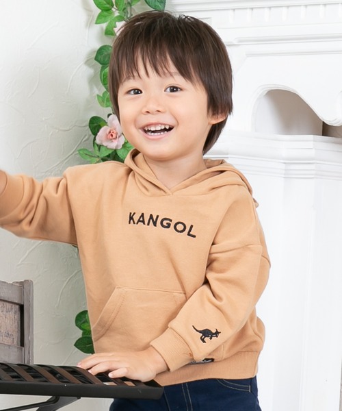 KANGOL（カンゴール）の「KANGOL/カンゴール ロゴパーカー（パーカー・キッズ・チャコールグレー/ホワイト/ベージュ/ピンク・80ｃｍ/90cm/95cm）」の7枚目の写真