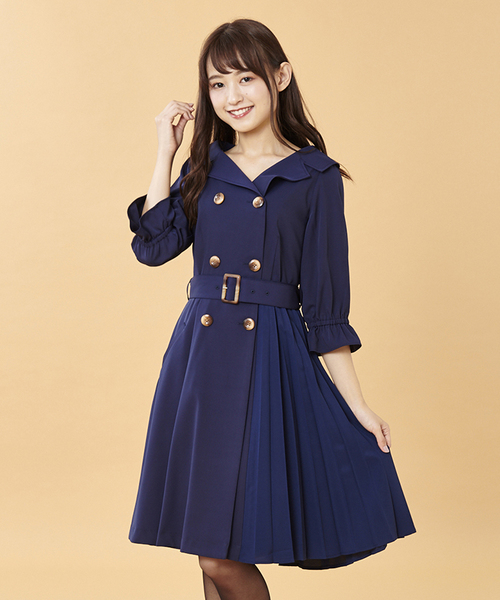 sheller ヘリンボーントレンチドレス