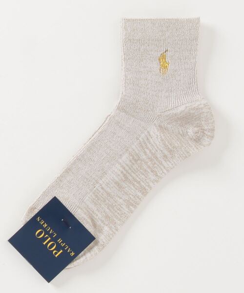 POLO RALPH LAUREN(ポロ ラルフ ローレン)の「POLO RALPH LAUREN レディース ワンポイント ラメ ショートソックス 03207228(ソックス/靴下・レディース・ベージュ/ネイビー/ブラック/オフホワイト/ライトグレー/ダークブルー/レッド系その他/ホワイト/ブラウン系その他/シルバーグレー/ブラック系その他/グレー系その他/パープル系その他/ダークネイビー/アイボリー・22-24cm)」の2枚目の写真