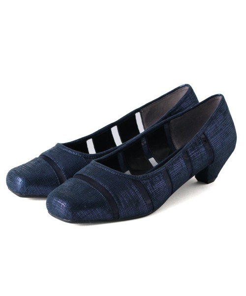 coca(ANDEX shoes product)(コカ)の「coca / コカ スクエアトゥ チュール ローヒール パンプス 120003(パンプス・レディース・ゴールド/ブラック/ネイビー・23.5cm/23.0cm/22.5cm/24.5cm/24.0cm/22.0cm)」の3枚目の写真