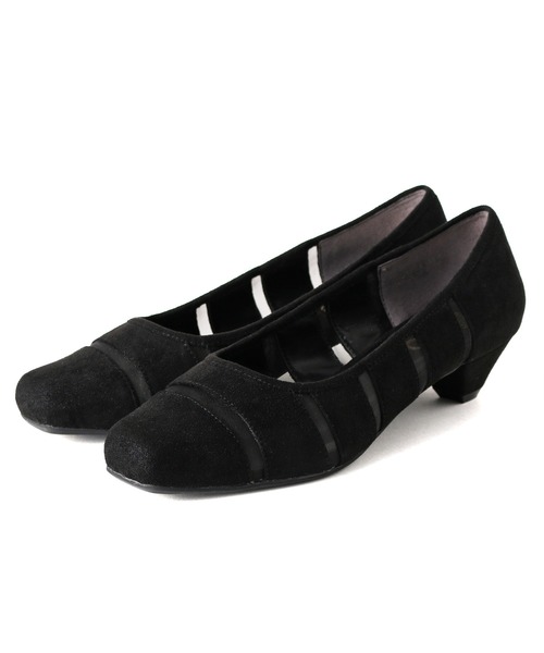 coca(ANDEX shoes product)(コカ)の「coca / コカ スクエアトゥ チュール ローヒール パンプス 120003(パンプス・レディース・ゴールド/ブラック/ネイビー・23.5cm/23.0cm/22.5cm/24.5cm/24.0cm/22.0cm)」の2枚目の写真