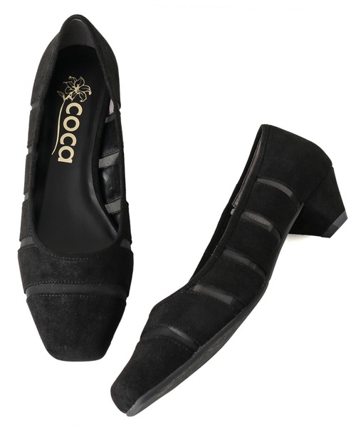 coca(ANDEX shoes product)(コカ)の「coca / コカ スクエアトゥ チュール ローヒール パンプス 120003(パンプス・レディース・ゴールド/ブラック/ネイビー・23.5cm/23.0cm/22.5cm/24.5cm/24.0cm/22.0cm)」の5枚目の写真