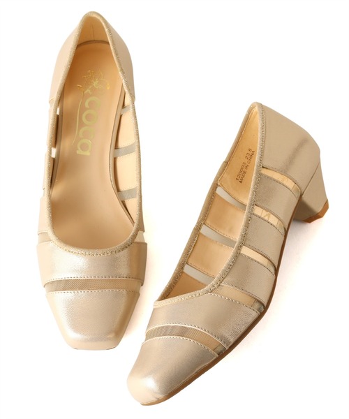 coca(ANDEX shoes product)(コカ)の「coca / コカ スクエアトゥ チュール ローヒール パンプス 120003(パンプス・レディース・ゴールド/ブラック/ネイビー・23.5cm/23.0cm/22.5cm/24.5cm/24.0cm/22.0cm)」の12枚目の写真