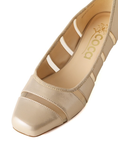 coca(ANDEX shoes product)(コカ)の「coca / コカ スクエアトゥ チュール ローヒール パンプス 120003(パンプス・レディース・ゴールド/ブラック/ネイビー・23.5cm/23.0cm/22.5cm/24.5cm/24.0cm/22.0cm)」の16枚目の写真