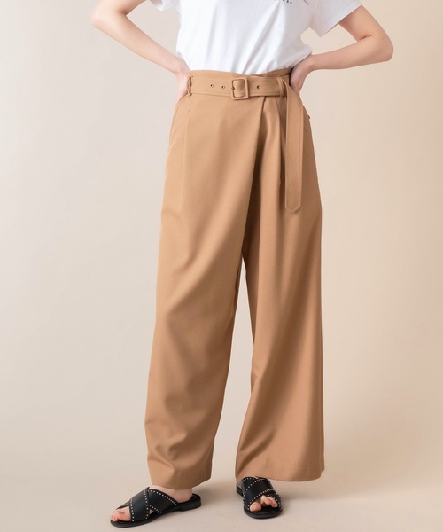 La SRIC（ラスリック）の「La SRIC/アシンメトリータックワイドパンツ（その他パンツ・レディース・ネイビー/ピンク/キャメル・FREE）」の3枚目の写真