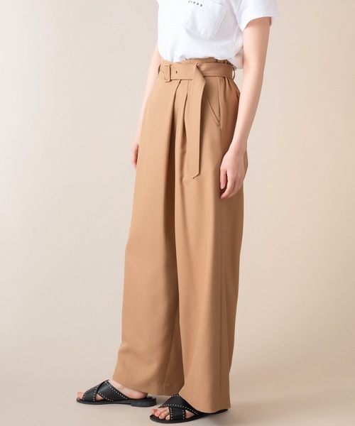 La SRIC（ラスリック）の「La SRIC/アシンメトリータックワイドパンツ（その他パンツ・レディース・ネイビー/ピンク/キャメル・FREE）」の4枚目の写真