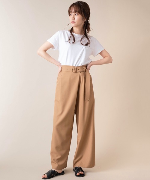 La SRIC（ラスリック）の「La SRIC/アシンメトリータックワイドパンツ（その他パンツ・レディース・ネイビー/ピンク/キャメル・FREE）」の8枚目の写真