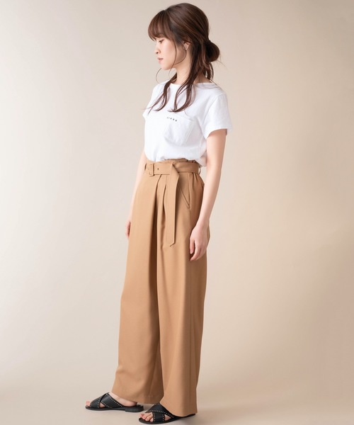 La SRIC（ラスリック）の「La SRIC/アシンメトリータックワイドパンツ（その他パンツ・レディース・ネイビー/ピンク/キャメル・FREE）」の9枚目の写真