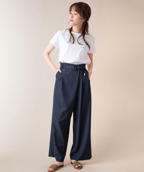 La SRIC（ラスリック）の「La SRIC/アシンメトリータックワイドパンツ（その他パンツ・レディース・ネイビー/ピンク/キャメル・FREE）」の13枚目の写真