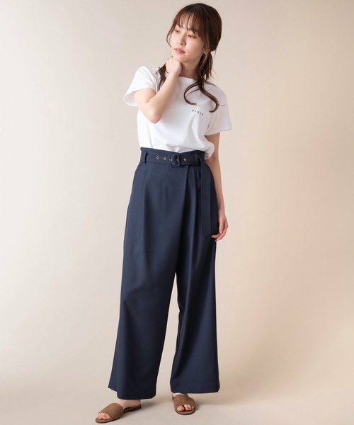 La SRIC（ラスリック）の「La SRIC/アシンメトリータックワイドパンツ（その他パンツ・レディース・ネイビー/ピンク/キャメル・FREE）」の14枚目の写真