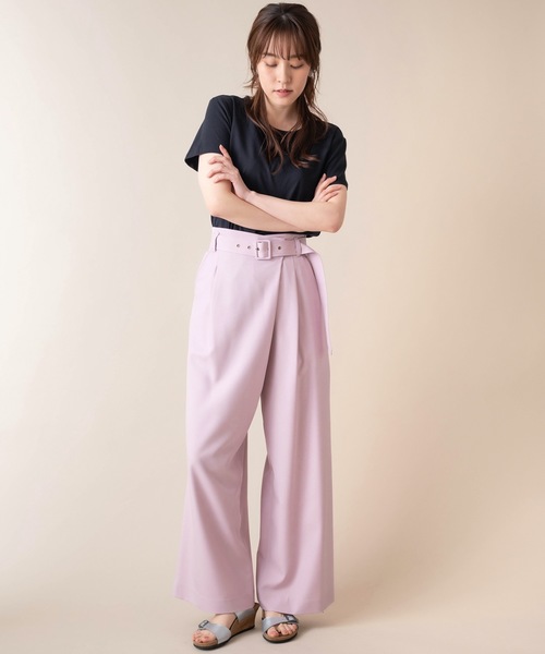 La SRIC（ラスリック）の「La SRIC/アシンメトリータックワイドパンツ（その他パンツ・レディース・ネイビー/ピンク/キャメル・FREE）」の18枚目の写真