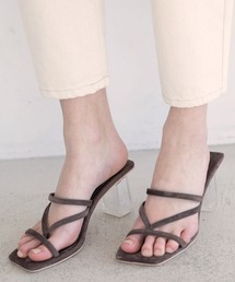 ALEXIA STAM | Velour Clear Heel Sandals/ベロアクリアヒールサンダル(サンダル)