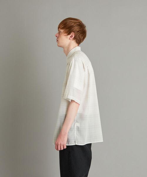 Steven Alan(スティーブンアラン)の「<Steven Alan> VOIL/CHECK BD LOOSE SHORT SLEEVE SHIRT/シャツ(シャツ/ブラウス・メンズ・オフホワイト/ブラック・SMALL/MEDIUM/LARGE/X-LARGE)」の8枚目の写真