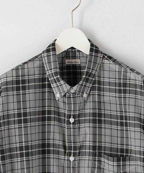 Steven Alan(スティーブンアラン)の「<Steven Alan> VOIL/CHECK BD LOOSE SHORT SLEEVE SHIRT/シャツ(シャツ/ブラウス・メンズ・オフホワイト/ブラック・SMALL/MEDIUM/LARGE/X-LARGE)」の15枚目の写真
