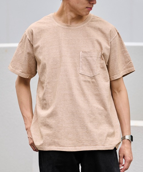 Good On(グッドオン)の「GOOD ON S/S CREW NECK POCKET T-SHIRTS (グッドオン クルーネック ポケット付きTシャツ)(Tシャツ/カットソー・メンズ・ブラウン/グレー系その他/ベージュ系その他/スモークピンク・M/S/L/XL)」の3枚目の写真