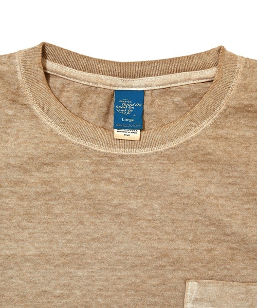 Good On(グッドオン)の「GOOD ON S/S CREW NECK POCKET T-SHIRTS (グッドオン クルーネック ポケット付きTシャツ)(Tシャツ/カットソー・メンズ・ブラウン/グレー系その他/ベージュ系その他/スモークピンク・M/S/L/XL)」の8枚目の写真