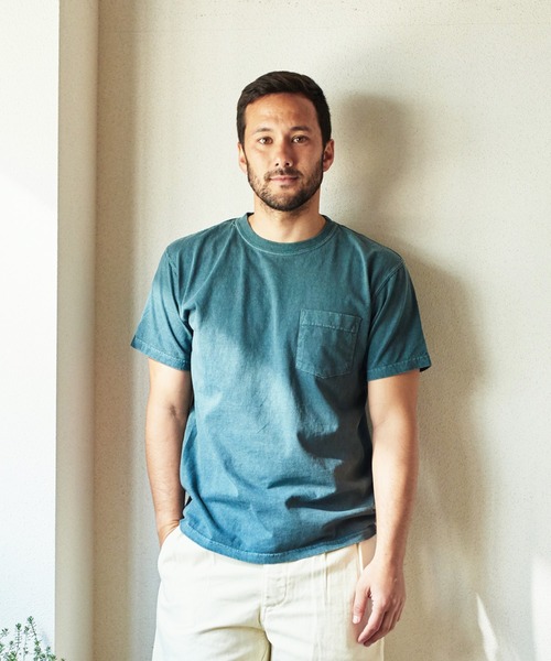 Good On(グッドオン)の「GOOD ON S/S CREW NECK POCKET T-SHIRTS (グッドオン クルーネック ポケット付きTシャツ)(Tシャツ/カットソー・メンズ・ブラウン/グレー系その他/ベージュ系その他/スモークピンク・M/S/L/XL)」の14枚目の写真