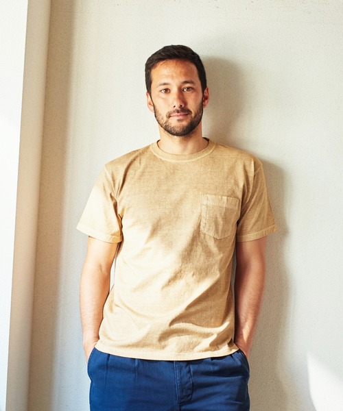 Good On(グッドオン)の「GOOD ON S/S CREW NECK POCKET T-SHIRTS (グッドオン クルーネック ポケット付きTシャツ)(Tシャツ/カットソー・メンズ・ブラウン/グレー系その他/ベージュ系その他/スモークピンク・M/S/L/XL)」の12枚目の写真