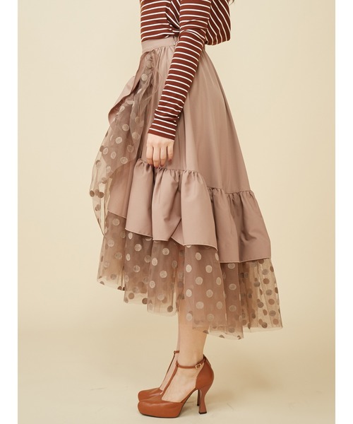 ROYAL PARTY(ロイヤルパーティー)の「ジュリエットスカート(スカート・レディース・ベージュ/ブラック・FREE)」の8枚目の写真