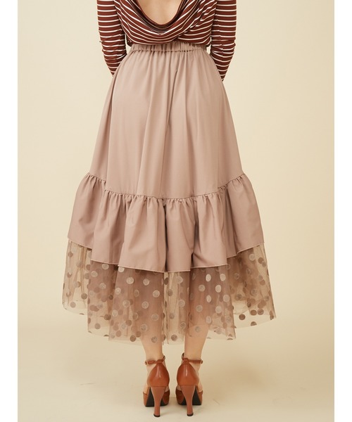 ROYAL PARTY(ロイヤルパーティー)の「ジュリエットスカート(スカート・レディース・ベージュ/ブラック・FREE)」の7枚目の写真