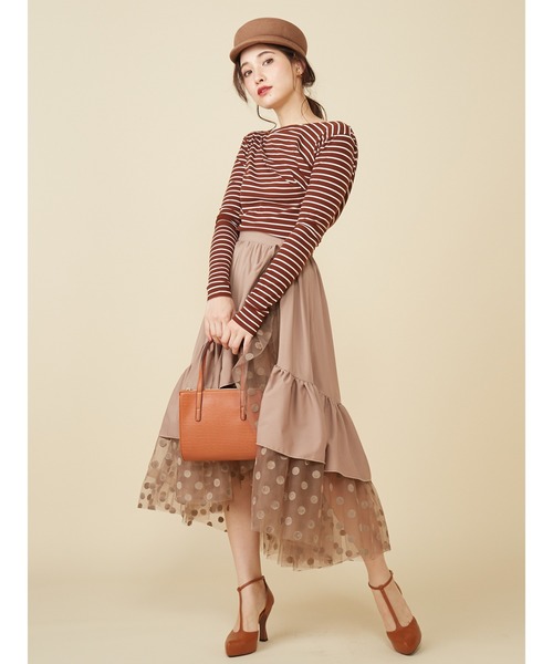 ROYAL PARTY(ロイヤルパーティー)の「ジュリエットスカート(スカート・レディース・ベージュ/ブラック・FREE)」の3枚目の写真