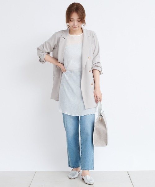 DouDou（ドゥドゥ）の「金ボタンWジャケット（テーラードジャケット・レディース・イエロー/ベージュ・FREE）」の3枚目の写真