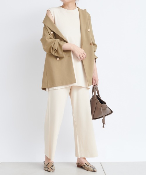 DouDou（ドゥドゥ）の「金ボタンWジャケット（テーラードジャケット・レディース・イエロー/ベージュ・FREE）」の15枚目の写真