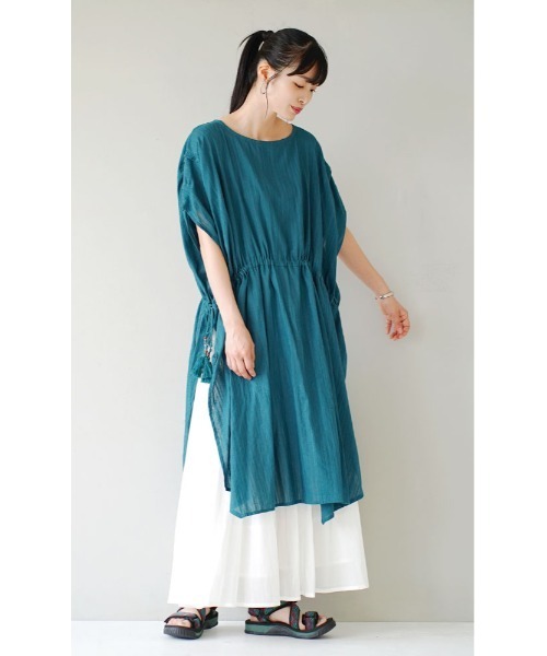 e-zakkamania stores（イーザッカマニアストアーズ）の「シャリン スリットロングワンピース（ワンピース・レディース・キャメル/パープル/ブラック/テラコッタ/ブルーグリーン・フリー）」の8枚目の写真