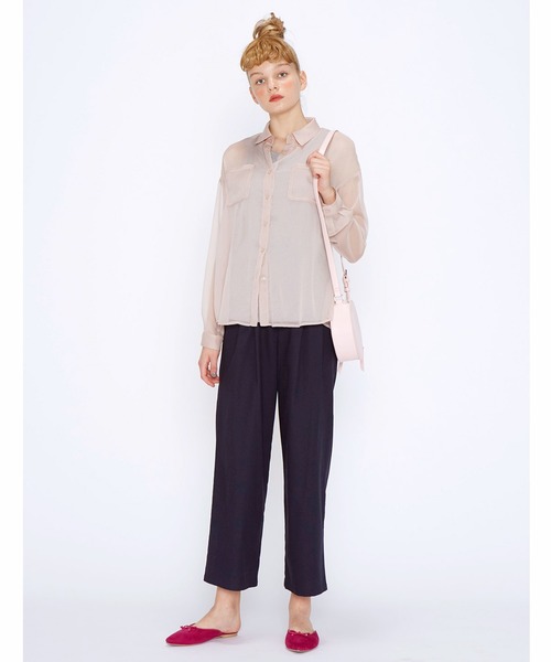 セール】透け感がオトナっぽい ビッグシフォンシャツ（シャツ