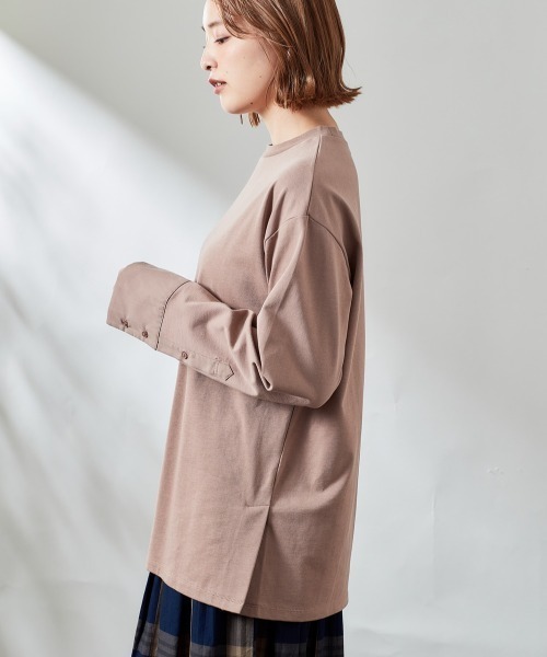 cepo(セポ)の「ソデカフスロンTee(Tシャツ/カットソー・レディース・チャコールグレー/グレー/ブラウン・M)」の3枚目の写真
