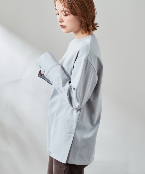cepo(セポ)の「ソデカフスロンTee(Tシャツ/カットソー・レディース・チャコールグレー/グレー/ブラウン・M)」の1枚目の写真