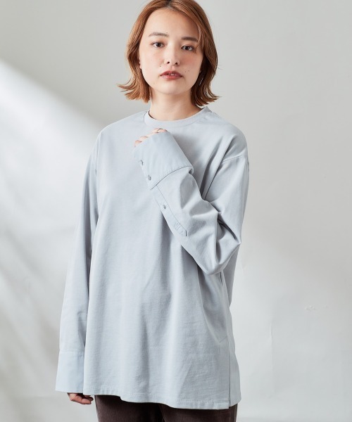 cepo(セポ)の「ソデカフスロンTee(Tシャツ/カットソー・レディース・チャコールグレー/グレー/ブラウン・M)」の6枚目の写真