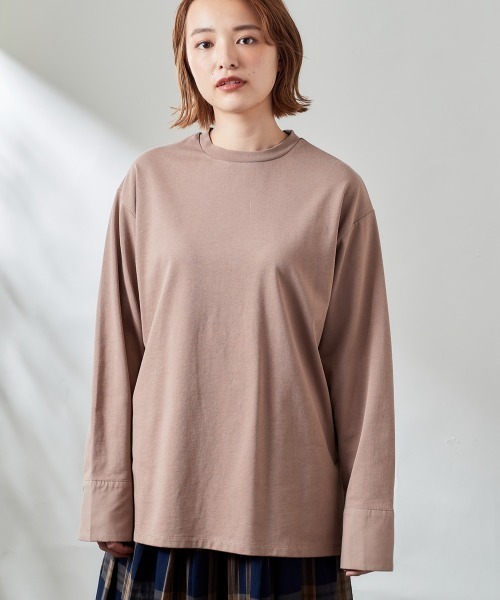 cepo(セポ)の「ソデカフスロンTee(Tシャツ/カットソー・レディース・チャコールグレー/グレー/ブラウン・M)」の9枚目の写真