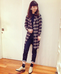 Another Edition | コットンチェックガウンシャツ/AE C/CHK GOWN SHT(シャツ/ブラウス)