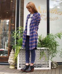 Another Edition | コットンチェックガウンシャツ/AE C/CHK GOWN SHT(シャツ/ブラウス)