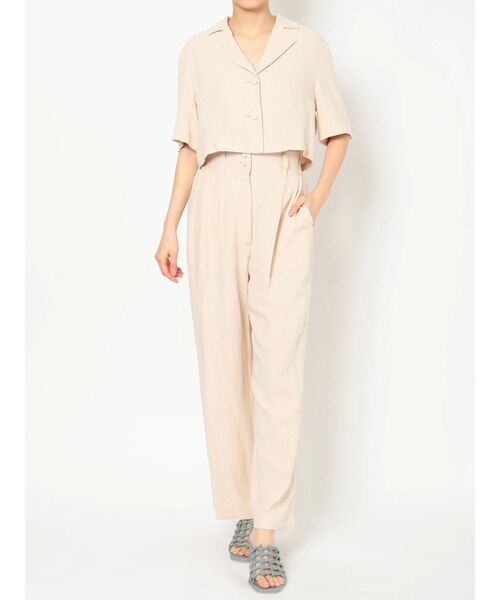 dazzlin（ダズリン）の「ハーフスリーブショートシャツ【セットアップ着用可】（シャツ/ブラウス・レディース・ブラウン/アイボリー・FREE）」の7枚目の写真